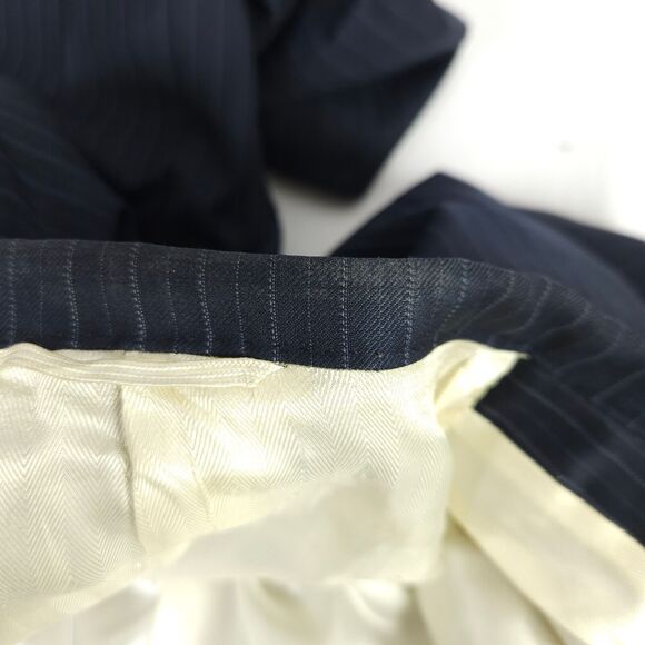 Tom James Corporate Image Mens 50L Navy Pinstripe 3 Button Sports Coat Blazer - Picture 10 of 13